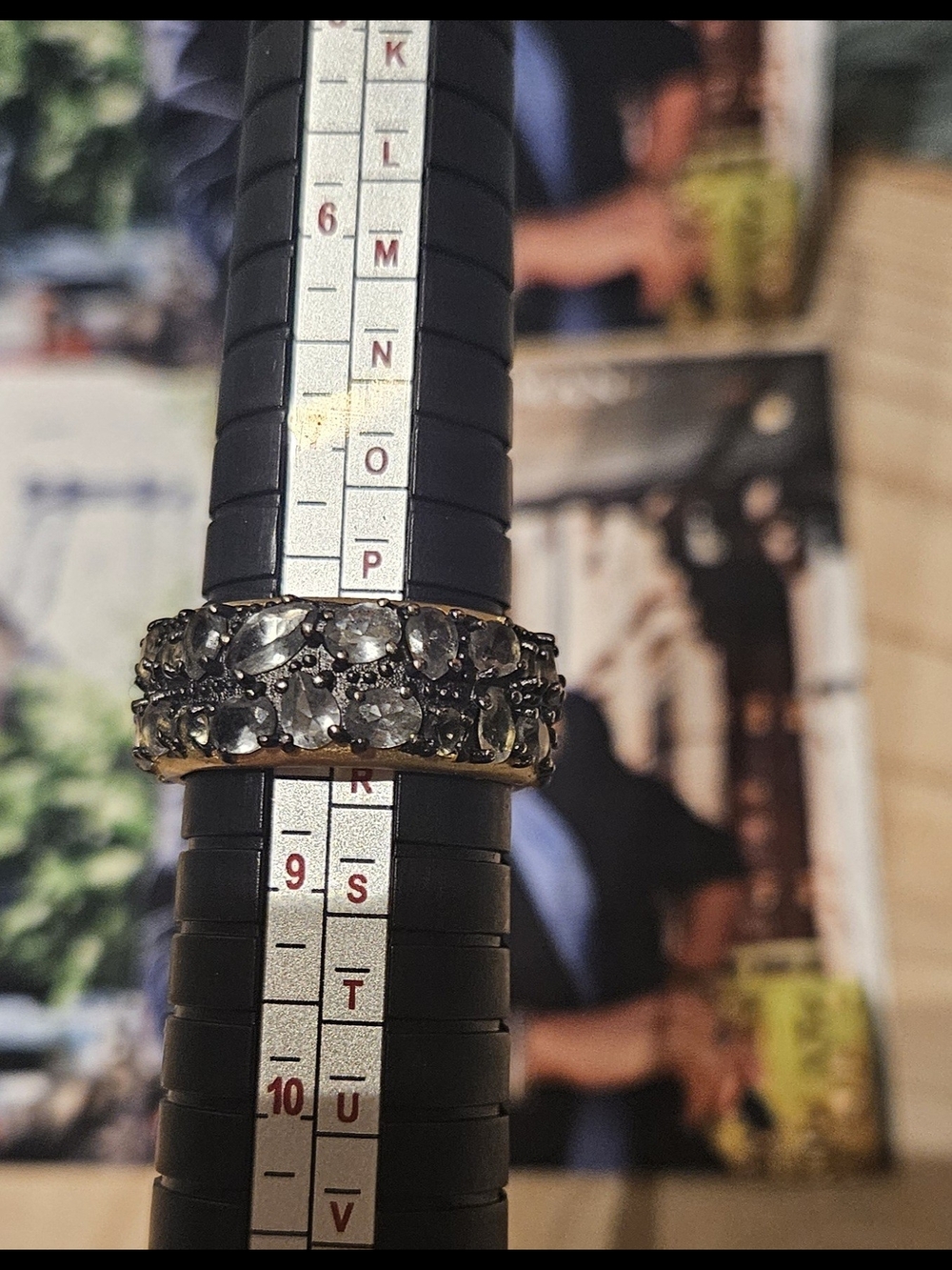 FR Sterling SILVER 925 Ring in Gold /BLACK  Tone